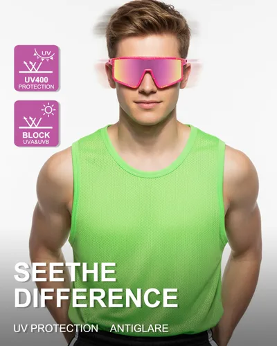 Miniatura 2 de Xiyalai Gafas de sol para ciclismo para hombres y mujeres, lentes de sol deportivos con protección UV para correr, lentes de sol para béisbol