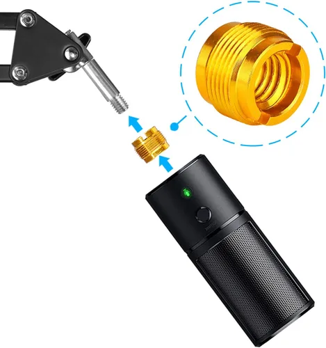 Miniatura 5 de 2 adaptadores de color dorado para micrófono HyperX QuadCast, Blue Yeti, Rode, Razer, Shure y la mayoría de micrófonos USB, montaje de choque