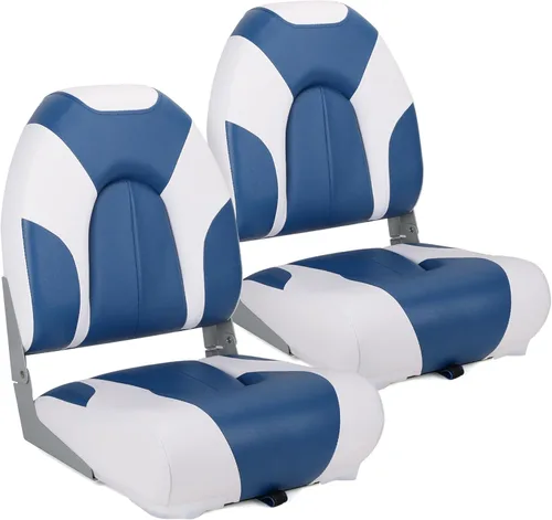 Asiento plegable para barco Deluxe con respaldo alto marino, tornillos de acero inoxidable incluidos