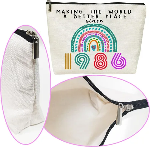 Miniatura 3 de Regalos de 40 cumpleaños para mujeres, regalos de cumpleaños de 40 años, bolsas de cosméticos, divertidas decoraciones de 40 aniversario para su