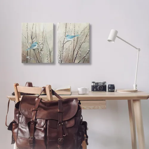 Miniatura 2 de Stupell Industries Pinturas pacíficas de naturaleza animal con pájaros azules encaramados, lienzo, 16 x 20 Stupell Industries · By Julia Purinton