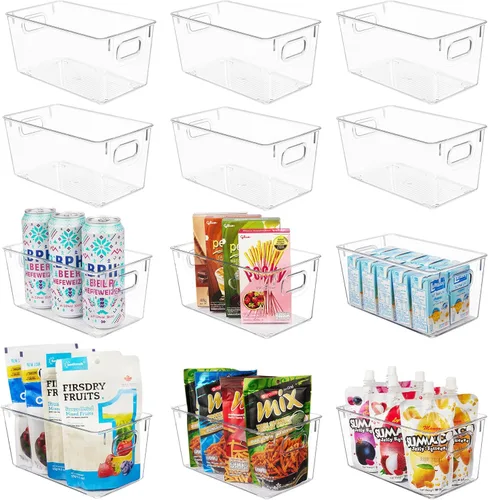 Miniatura 15 de YIHONG Contenedores organizadores de almacenamiento transparentes para despensa, paquete de 10 contenedores de plástico para almacenamiento
