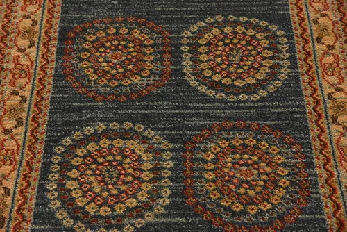 Miniatura 6 de Unique Loom Fars Collection - Alfombra moderna con diseño tribal de medallón con tonos naturales, 2 pies 7 pulgadas x 10 pies 0 pulgadas, azul