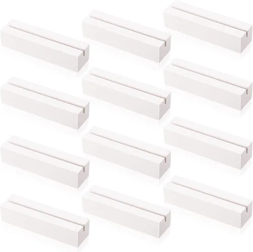 Miniatura 10 de 12 portatarjetas de madera para colocar tarjetas de madera para letreros de mesa, soporte para tarjetas de identificación para decoración de eventos