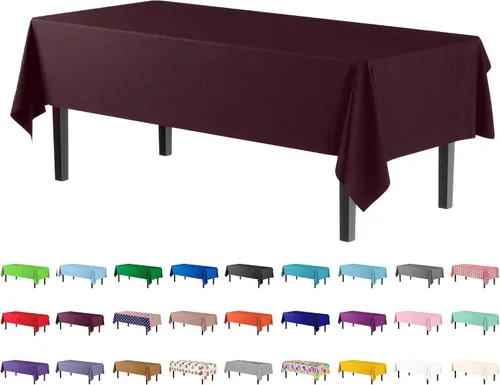 Miniatura 33 de Party Solids Paquete de 4 manteles de plástico color azul aguamarina, 54 x 108 pulgadas, mantel desechable para fiestas y pícnics