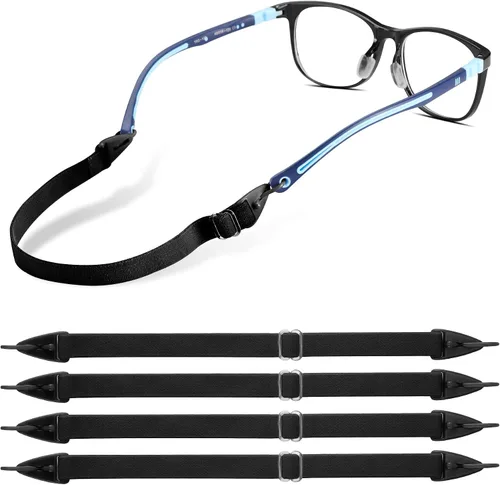 lvvfit Correas ajustables para lentes para niños, correas para gafas deportivas, correas para lentes de sol para niños y niñas, 4 unidades, color