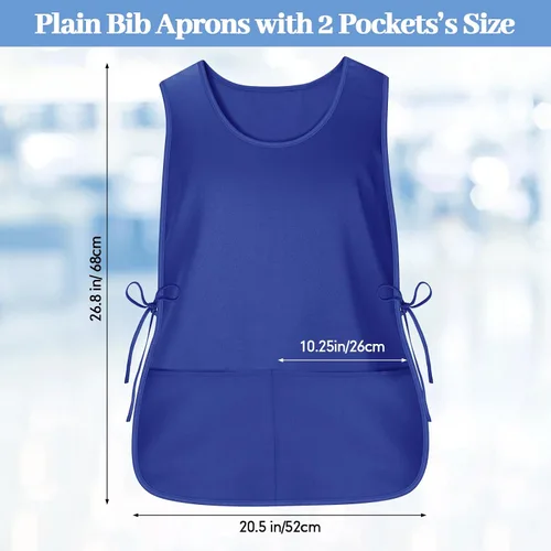 Miniatura 2 de Suhine 15 Pcs Cobbler Apron Smock Apron with 2 Deep Pockets and Side Ties Unisex Apron for work kitchen