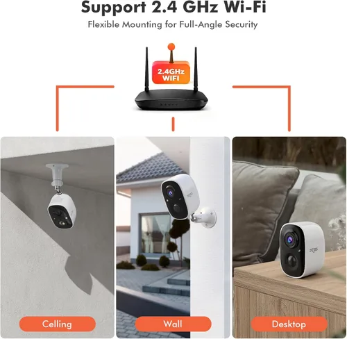 Miniatura 5 de Dzees Cámaras de seguridad inalámbricas para exteriores 2K, cámaras de vigilancia WiFi alimentadas por batería con detección de movimiento AI, foco