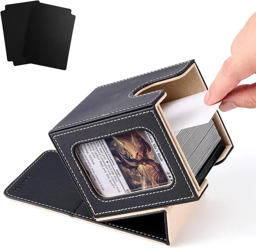 Miniatura 32 de Venssu MTG Caja de Mazos para Exhibición Commander, Caja de Mazos de Cartas que Cabe 100 Cartas con Doble Funda, Caja de Almacenamiento de Cartas