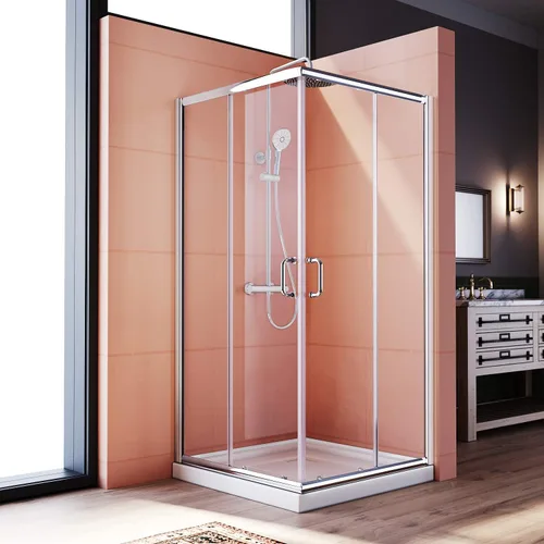 Miniatura 13 de ELEGANT Cabina de ducha esquinera de 36 pulgadas de profundidad x 36 pulgadas de ancho x 72 pulgadas de alto, puerta de ducha de esquina corredera