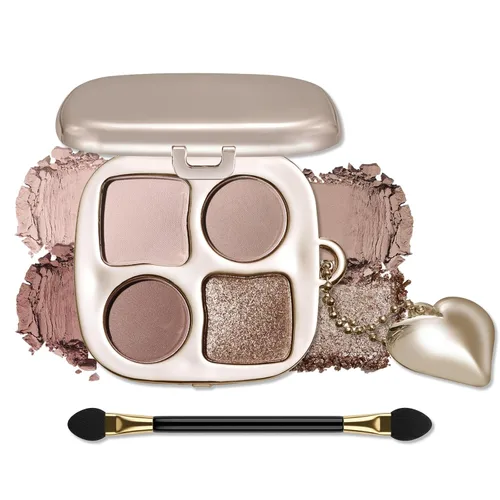 Miniatura 28 de Erinde Paleta de maquillaje de sombra de ojos de 9 colores con purpurina y lavanda brillante y mate, violeta, malva, púrpura oscura, plateado