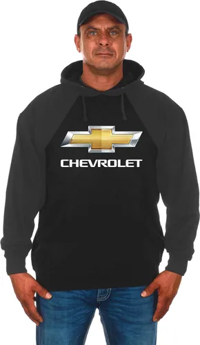 Miniatura 7 de JH DESIGN GROUP Sudadera con capucha negra con logotipo de Chevy Bow Tie para hombre en 2 estilos