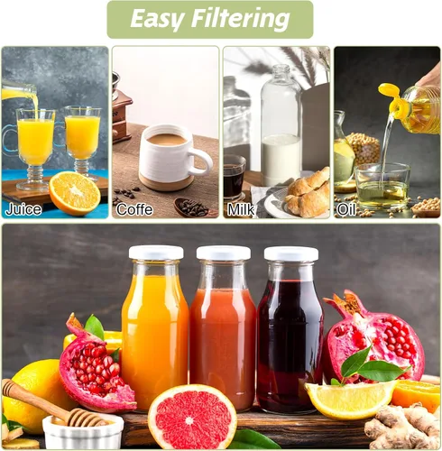 Miniatura 3 de 4 coladores de malla de 200 piezas, filtro de embudo de nailon para aceite de cocina, leche, jugo, vino, queso y café, embudo de 5 pulgadas