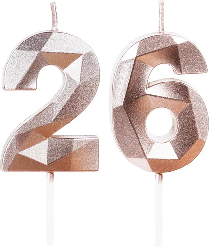 Miniatura 144 de Velas de cumpleaños número 15, velas número 15, velas de feliz cumpleaños de oro rosa para pastel, decoraciones de cobertura de pastel de diseño 3D