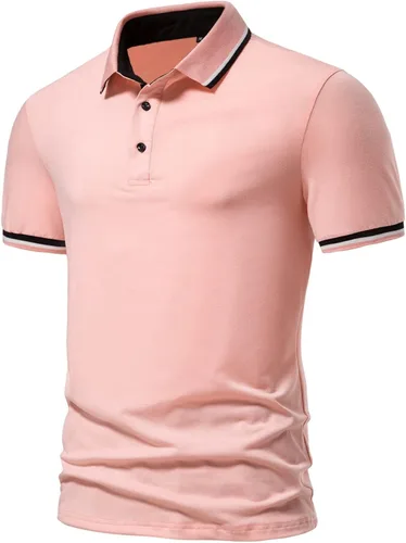 ZDFER - Polo de manga corta con solapa ajustada para hombre, estilo casual, polos de golf, deportes de verano, camisetas de algodón absorbente