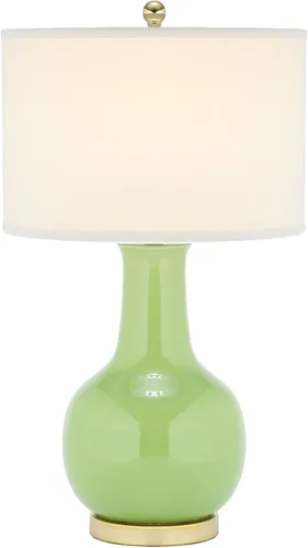 SAFAVIEH Lighting Collection Paris - Lámpara de mesa moderna de cerámica verde de 28 pulgadas para dormitorio, sala de estar, oficina en casa,