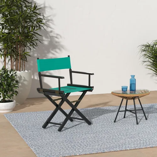 Miniatura 2 de Casual Home - Silla de director de 18.0 in, marco de roble miel con lona verde azulado