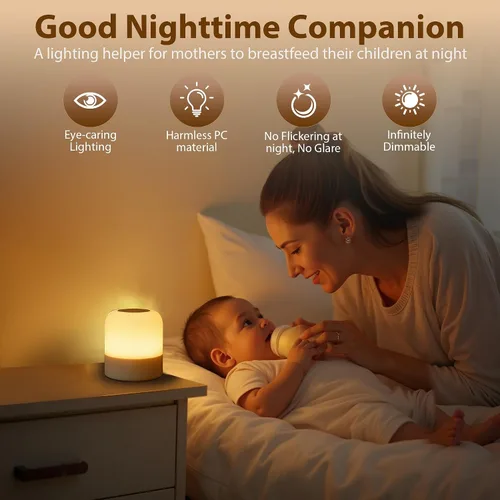 Miniatura 5 de Luz nocturna portátil para bebé, luz de huevo de 3 colores para guardería, luz nocturna recargable para niños, pequeña lámpara inalámbrica de mesa