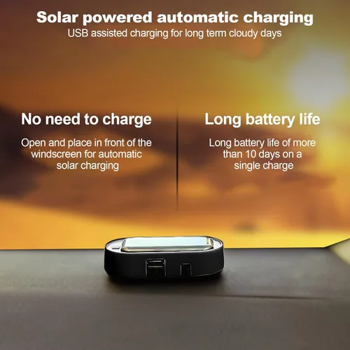 Miniatura 3 de Shudyear Alarma simulada de energía solar para automóvil, nuevo modelo, más brillante y claro, luz LED antirrobo intermitente de seguridad lámpara