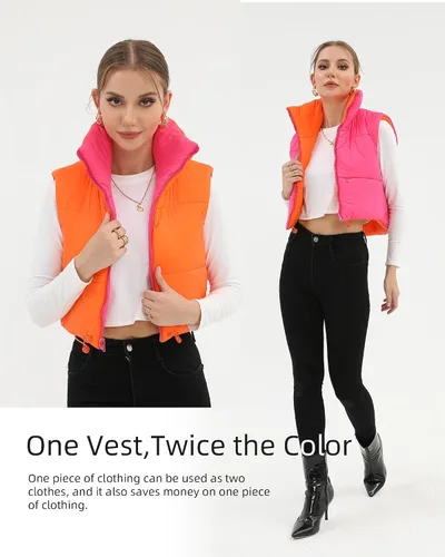Miniatura 5 de Xeoxarel Chaleco acolchado corto con bolsillos para mujer (XS-XXL)