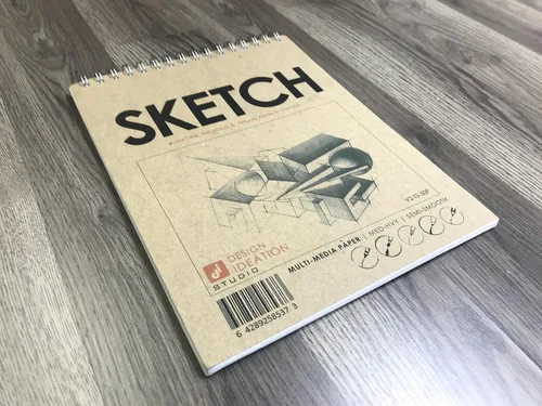 Miniatura 2 de Cuaderno de bocetos. Bloc encuadernado con alambre para lápiz, tinta, marcador, carbón y pinturas de acuarela, (8.5 x 11 pulgadas), 50 páginas (1)