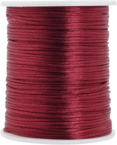 Miniatura 85 de Mandala Crafts Cordón de Satén de Nailon 2mm Cordón Rattail Champagne - 100 Yardas Cordón de Nailon Chino para Nudos Cordón de Seda Cola de Rata