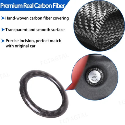 Miniatura 2 de Anillo de arranque de encendido de fibra de carbono real para Toyota Supra GR A90 A91 MK5 2019-2026, anillo de botón de arranque del motor