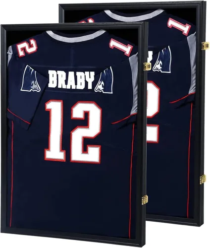 Miniatura 14 de IHEIPYE Marco Expositor de Camisetas con Cerradura, Caja de Sombra Grande para Camisetas Deportivas con Protección UV del 98% Acrílico y Colgador