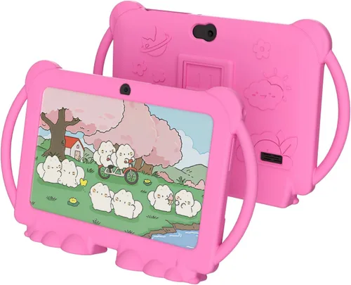 NOVOJOY Tableta para niños de 7 pulgadas para niños, tabletas Android para niños pequeños, tableta para niñas y niños con cubierta protectora de 32