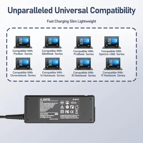 Miniatura 3 de Cargador para portátil de 90 W y 65 W, compatible con HP Pavilion X360 11 14 15 17 Laptop 15-DW 15-CS 15-CH 15-DF 15-EB:15-DW0081WM 15-fd0083wm
