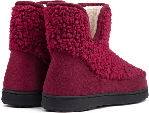 Miniatura 4 de RockDove - Pantuflas estilo botín de forro polar con espuma viscoelástica y suela de goma para mujer
