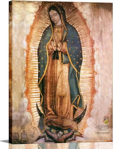 Miniatura 11 de Lienzo decorativo grande con marco de Nuestra Señora de Guadalupe Retrato de la Virgen María, arte de pared Virgen De Guadalupe Cuadros De La Virgen