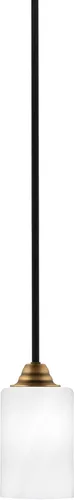 Miniatura 272 de Toltec Lighting Paramount - Mini colgante de 1 luz en acabado negro mate con cristal de arte perla de 7 pulgadas y estilo negro