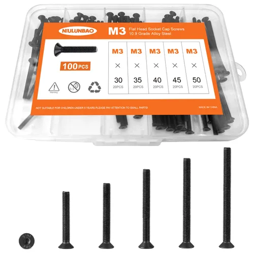 Miniatura 15 de Tornillos avellanados de cabeza plana M6 x 0.787 in, 0.984 in, 1.181 in, 1.378 in, 1.575 in, tornillos avellanados, acero de aleación de grado 10.9