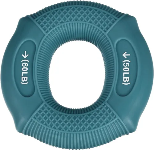 uxcell Entrenador de fuerza de agarre de mano, 3 pulgadas, 50-60 libras, anillos de silicona, antebrazos de dedos, exprimidor de agarre para