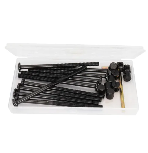 Miniatura 7 de cSeao 114 tornillos de conexión de cabeza plana M6 negro Allen, tornillos de conexión, tornillos de casquillo de casquillo, kit de tuercas