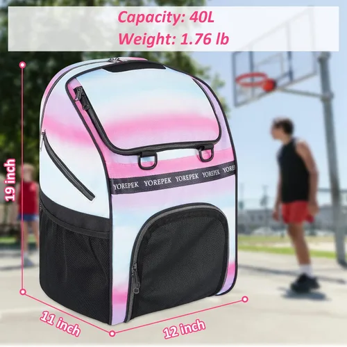 Miniatura 2 de YOREPEK Basketball Bag, Large Basketball Backpack with Shoe Compartment and Ball Holder Sports Backpack for daughter son, Water Resistant for