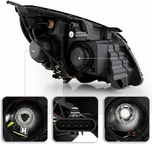 Miniatura 3 de ACANII - For [Halogen Model] 2010-2015 Chevy Equinox Black Upgrade Style LED Tube Headlights Headlamps Pair Left+Right