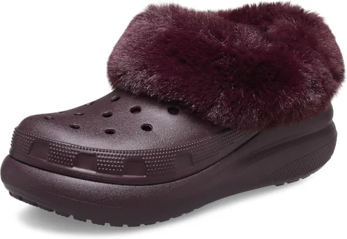 Crocs Zapato clásico unisex con forro Furever Crush para adultos Cerezo oscuro