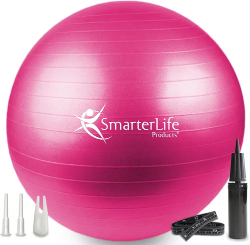 Miniatura 8 de SmarterLife - Pelota de yoga y ejercicio para fitness, equilibrio, estabilidad o embarazo, pelota para entrenamiento de tronco y terapia física