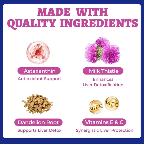 Miniatura 3 de Wellix Cardo mariano de 4.1 fl oz para gatos y perros, fórmula avanzada con astaxantina para desintoxicación y antioxidante, suplemento de hígado