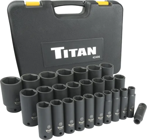 Miniatura 5 de Titan 42404 Juego de llaves métricas de impacto profundo (14 piezas, 1/2")