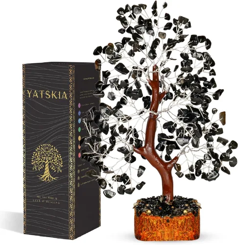 Miniatura 18 de YATSKIA - Árbol de cristal turquesa Feng Shui, alambre, bonsái Buhha, estatua reiki, Chakra curativo energía positiva, buena suerte dinero regalos