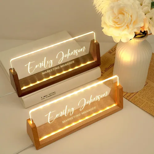 Miniatura 2 de Placa de nombre de escritorio personalizada, placa de identificación acrílica personalizada para escritorio, decoración de oficina para mujeres