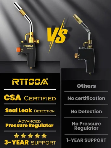 Miniatura 9 de RTTOOA Cabeza de Antorcha de Propano, GJ-8000pro Cabeza de Antorcha de Alta Intensidad, Kit de Antorcha de Gas de Arranque por Gatillo para Propano