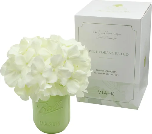 Lámpara de humor de hortensia, acogedora luz nocturna de flores estéticas para dormitorio y escritorio, lámpara de mesa LED inalámbrica relajante,