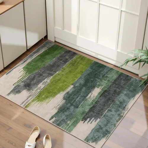 Miniatura 72 de Ciicool Alfombra de pasillo lavable de 2 x 6, alfombra moderna abstracta para pasillo, antideslizante, delgada, ligera, con estampado gris marino