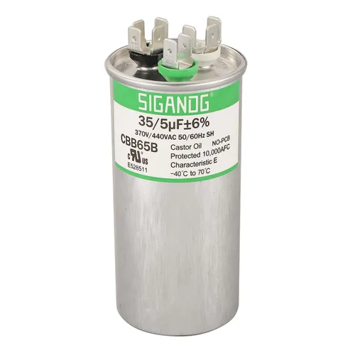 Miniatura 18 de 80/5 uF 80+5 MFD 370V o 440V CBB65 Capacitor Redondo de Arranque de Doble Funcionamiento 80 5 uF MFD 370 440 Voltios VAC para Condensador