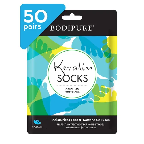 Miniatura 8 de Bodipure Calcetines de queratina con máscara premium Calcetines hidratantes para spa en casa para pies secos agrietados, callos y suavización