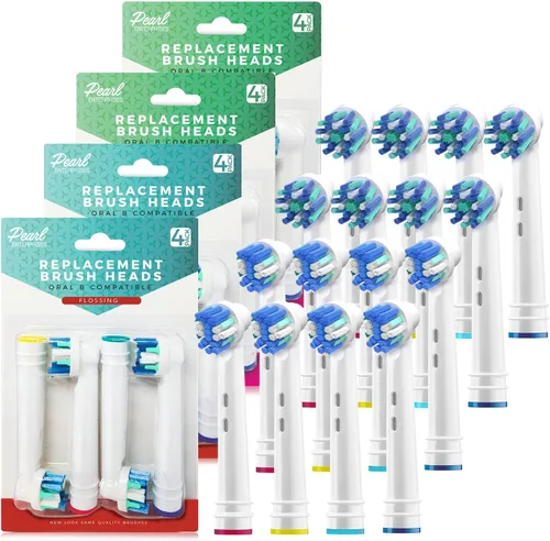 Miniatura 2 de Cabezales de cepillo de repuesto compatibles con cepillos de dientes eléctricos Oral-B Braun, paquete de 16 repuestos surtidos con 8 cabezales